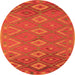 Square Oriental Orange Traditional Rug, con1653org