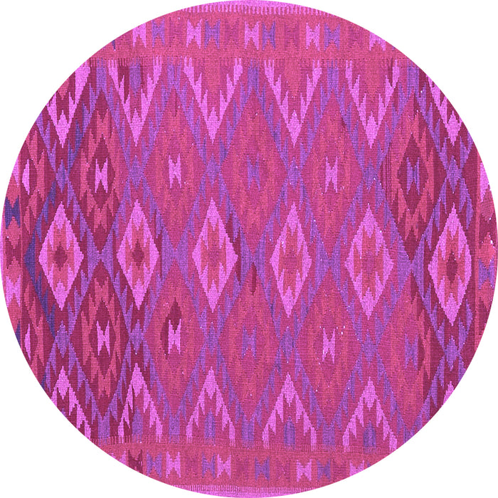 Round Machine Washable Oriental Purple Traditional Area Rugs, wshcon1653pur