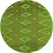 Square Oriental Green Traditional Rug, con1653grn