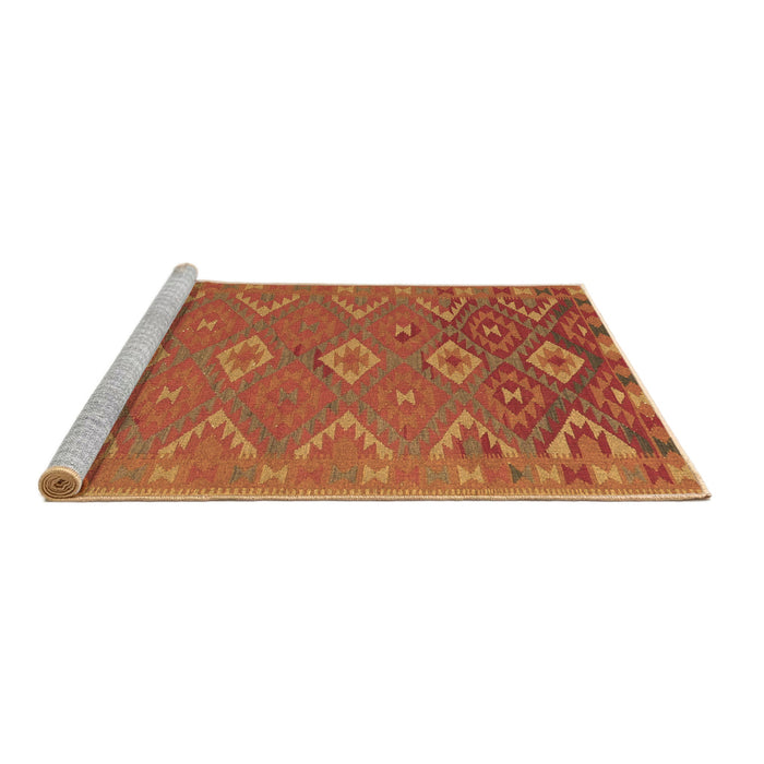 Sideview of Machine Washable Oriental Brown Traditional Rug, wshcon1653brn