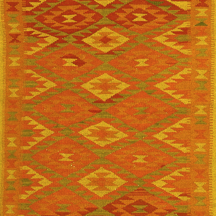 Machine Washable Oriental Yellow Traditional Rug, wshcon1653yw