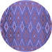 Round Machine Washable Oriental Blue Traditional Rug, wshcon1653blu