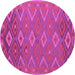 Round Oriental Purple Traditional Rug, con1653pur