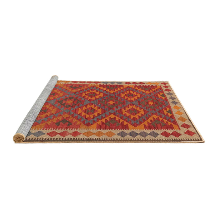 Serging Thickness of Machine Washable Contemporary Red Rug, wshcon1654