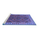 Sideview of Machine Washable Oriental Blue Traditional Rug, wshcon1654blu