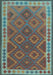 Machine Washable Oriental Light Blue Traditional Rug, wshcon1654lblu