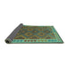 Sideview of Oriental Turquoise Traditional Rug, con1654turq