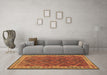 Machine Washable Oriental Brown Traditional Rug in a Living Room,, wshcon1654brn