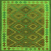 Round Machine Washable Oriental Green Traditional Area Rugs, wshcon1654grn