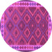 Round Oriental Purple Traditional Rug, con1654pur