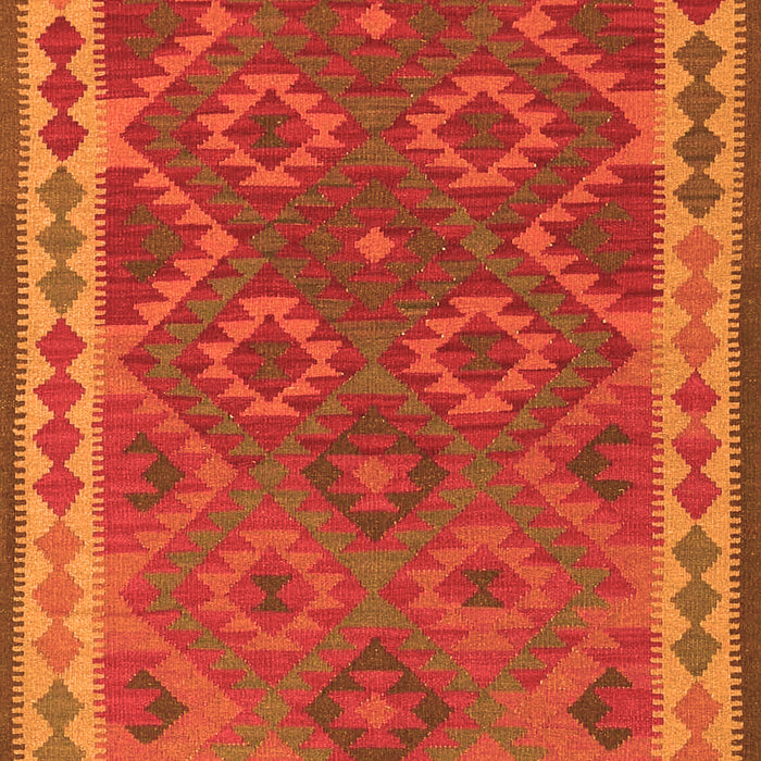 Serging Thickness of Machine Washable Oriental Orange Traditional Area Rugs, wshcon1654org