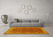 Machine Washable Oriental Yellow Traditional Rug in a Living Room, wshcon1654yw