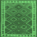 Square Oriental Emerald Green Traditional Rug, con1654emgrn