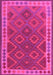 Machine Washable Oriental Pink Traditional Rug, wshcon1654pnk