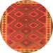 Square Oriental Orange Traditional Rug, con1654org