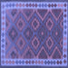 Square Machine Washable Oriental Blue Traditional Rug, wshcon1654blu