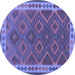 Round Machine Washable Oriental Blue Traditional Rug, wshcon1654blu