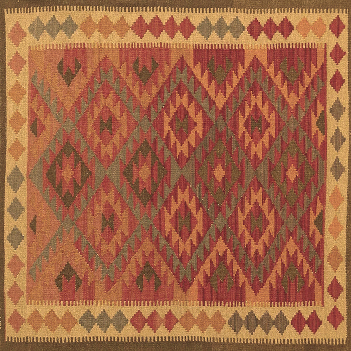 Square Machine Washable Oriental Brown Traditional Rug, wshcon1654brn