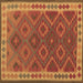 Square Machine Washable Oriental Brown Traditional Rug, wshcon1654brn