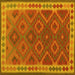 Square Machine Washable Oriental Yellow Traditional Rug, wshcon1654yw