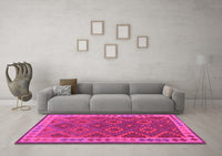 Machine Washable Oriental Pink Traditional Rug, wshcon1654pnk