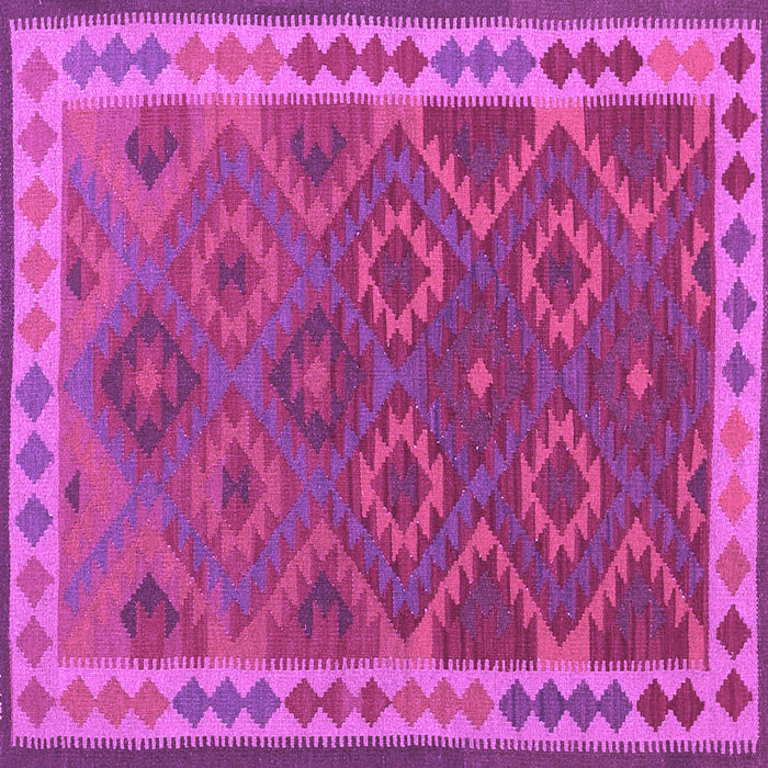 Square Machine Washable Oriental Purple Traditional Area Rugs, wshcon1654pur