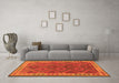 Machine Washable Oriental Orange Traditional Area Rugs in a Living Room, wshcon1654org