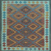 Square Oriental Light Blue Traditional Rug, con1654lblu