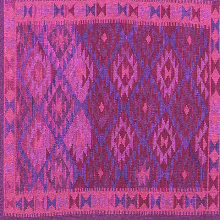Square Machine Washable Oriental Purple Traditional Area Rugs, wshcon1655pur
