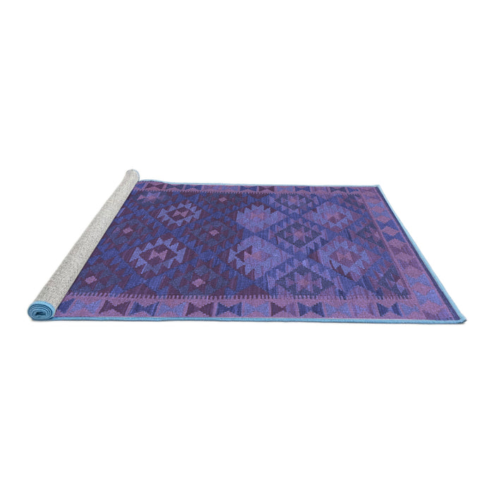Sideview of Machine Washable Oriental Blue Traditional Rug, wshcon1655blu