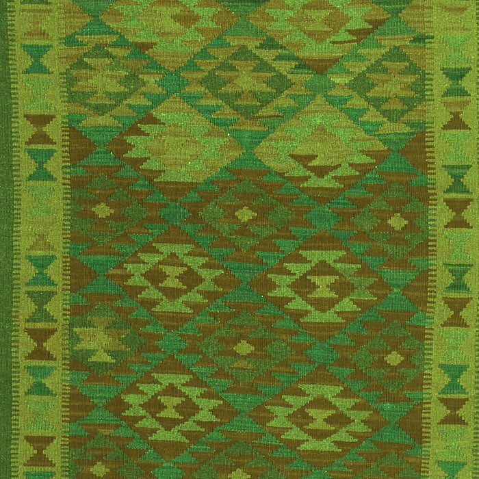 Serging Thickness of Machine Washable Oriental Green Traditional Area Rugs, wshcon1655grn