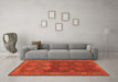 Machine Washable Oriental Orange Traditional Area Rugs in a Living Room, wshcon1655org