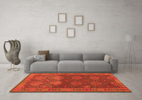 Machine Washable Oriental Orange Traditional Rug, wshcon1655org