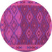 Round Oriental Purple Traditional Rug, con1655pur