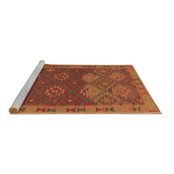 Sideview of Machine Washable Oriental Brown Traditional Rug, wshcon1655brn