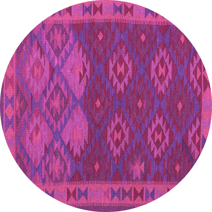Round Machine Washable Oriental Purple Traditional Area Rugs, wshcon1655pur