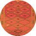 Square Oriental Orange Traditional Rug, con1656org