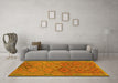 Machine Washable Oriental Yellow Traditional Rug in a Living Room, wshcon1656yw