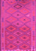 Machine Washable Oriental Pink Traditional Rug, wshcon1656pnk