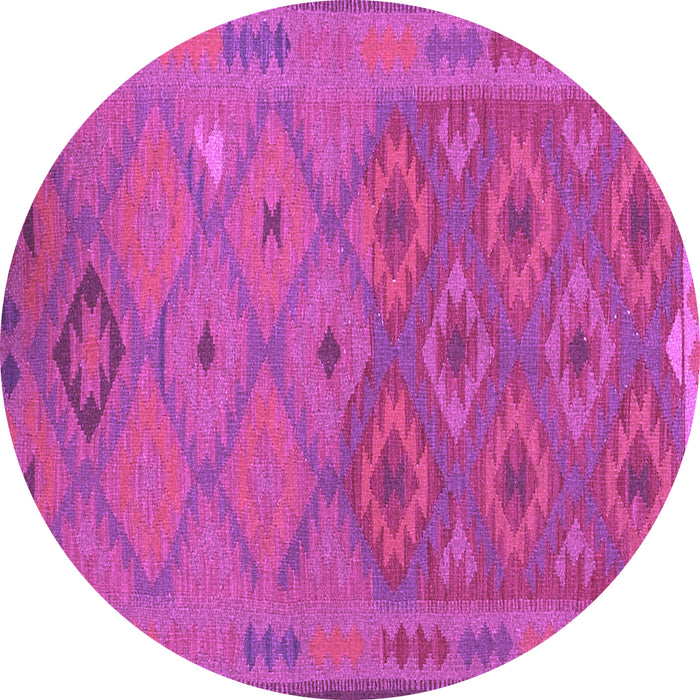 Round Machine Washable Oriental Purple Traditional Area Rugs, wshcon1656pur