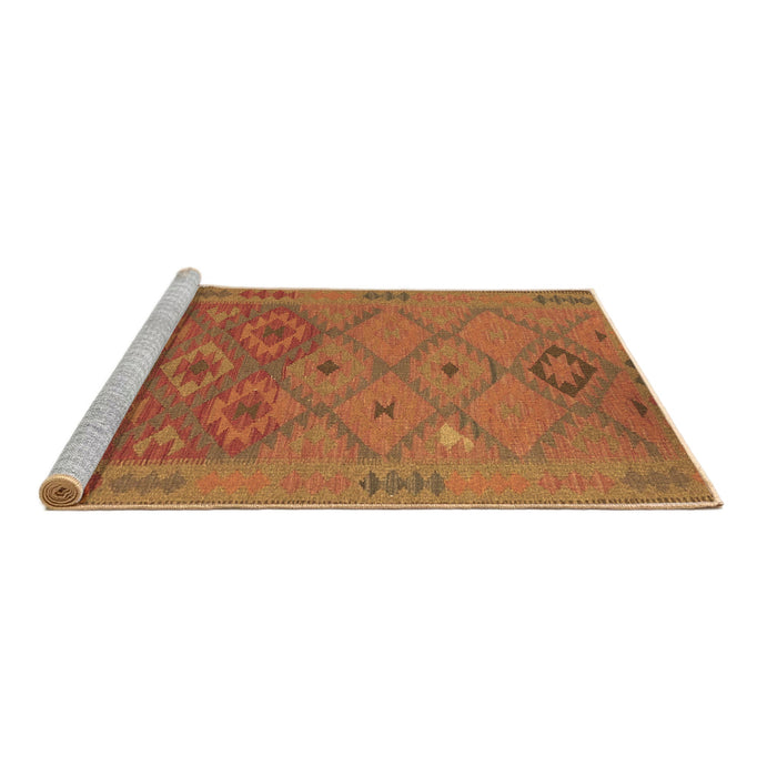Sideview of Machine Washable Oriental Brown Traditional Rug, wshcon1656brn