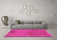 Machine Washable Oriental Pink Traditional Rug, wshcon1656pnk