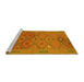 Sideview of Machine Washable Oriental Yellow Traditional Rug, wshcon1656yw