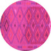 Round Oriental Pink Traditional Rug, con1656pnk