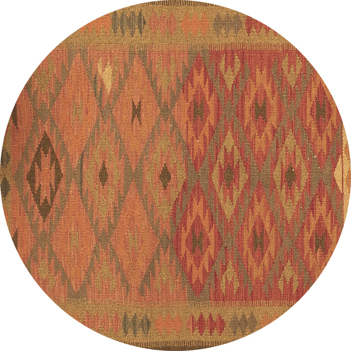 Round Machine Washable Oriental Brown Traditional Rug, wshcon1656brn