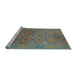 Sideview of Machine Washable Oriental Light Blue Traditional Rug, wshcon1656lblu