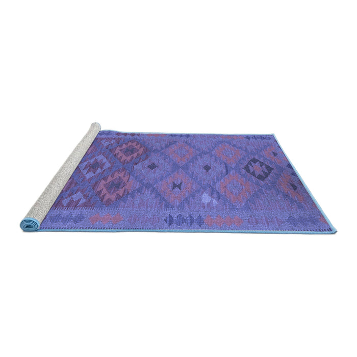 Sideview of Machine Washable Oriental Blue Traditional Rug, wshcon1656blu