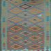 Square Oriental Light Blue Traditional Rug, con1656lblu