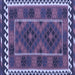 Square Machine Washable Oriental Blue Traditional Rug, wshcon1657blu