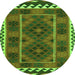 Square Oriental Green Traditional Rug, con1657grn